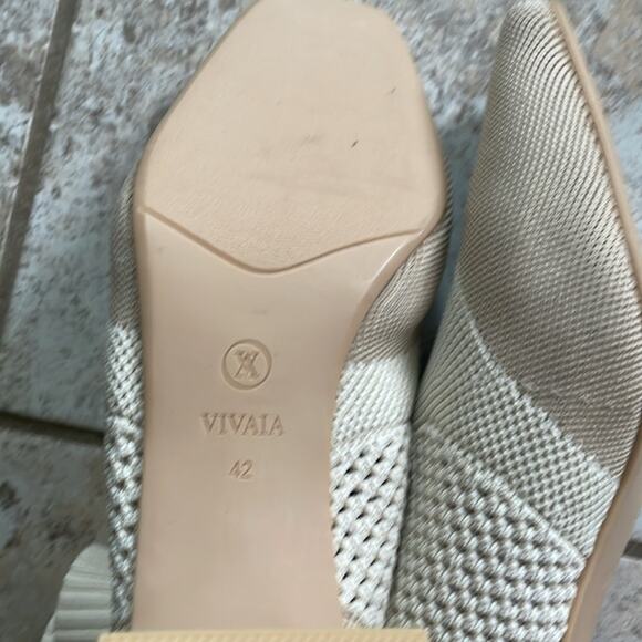 Vivaia Melissa Square-Toe Perforated Heeled Sock Boots Cream Ivory - Picture 11 of 16